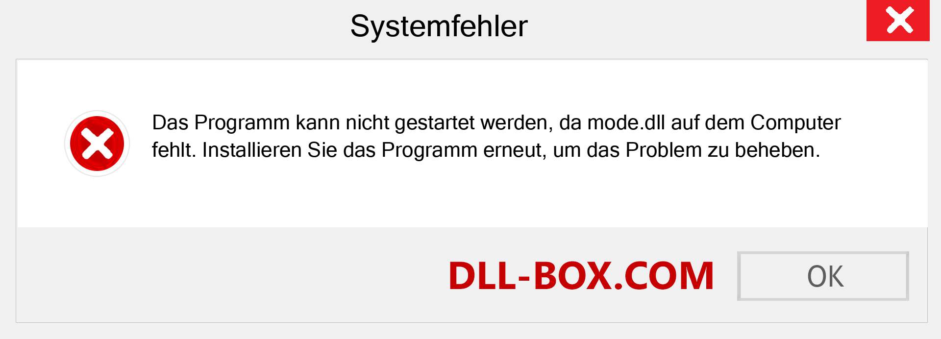 mode.dll-Datei fehlt?. Download für Windows 7, 8, 10 - Fix mode dll Missing Error unter Windows, Fotos, Bildern